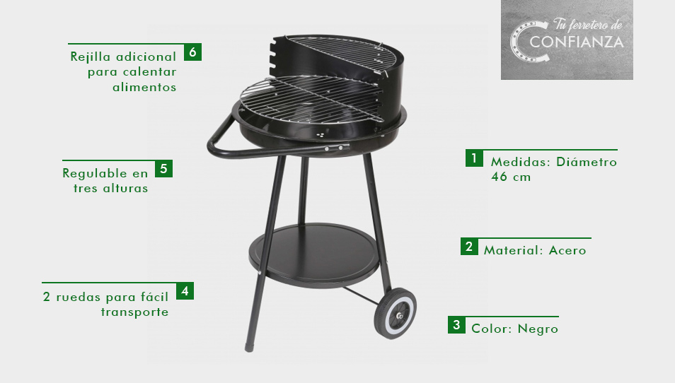 barbacoa barbacoa carbon redonda JUNISA