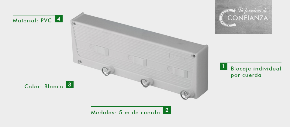 Tendedero de cuerdas extensibles