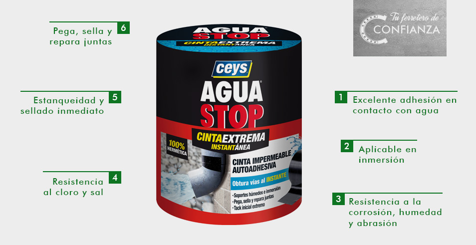 Cinta extrema instantánea Agua Stop